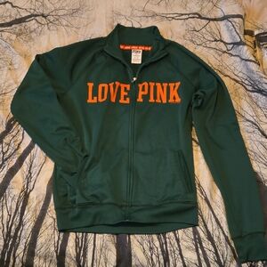 PINK Victoria's Secret Forest Green Zip-Up
